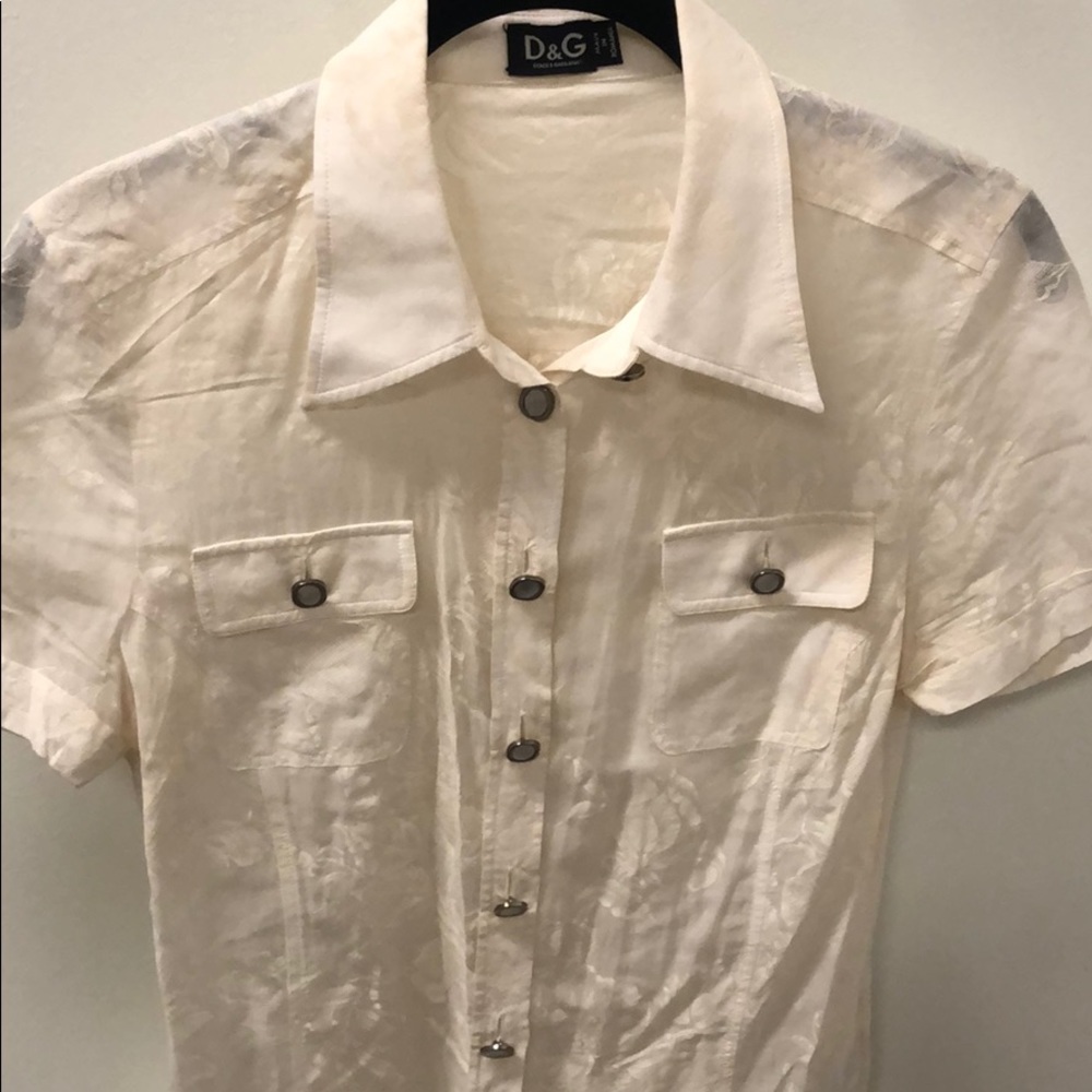 Dolce and Gabbana white floral shirt size 40